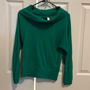 Anthropologie Pilcro green waffle weave sweater.